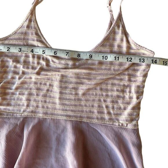 Free People Striped Tank Pink Purple XS Flowey Lightweight Sheer Flare Waist - Picture 5 of 6